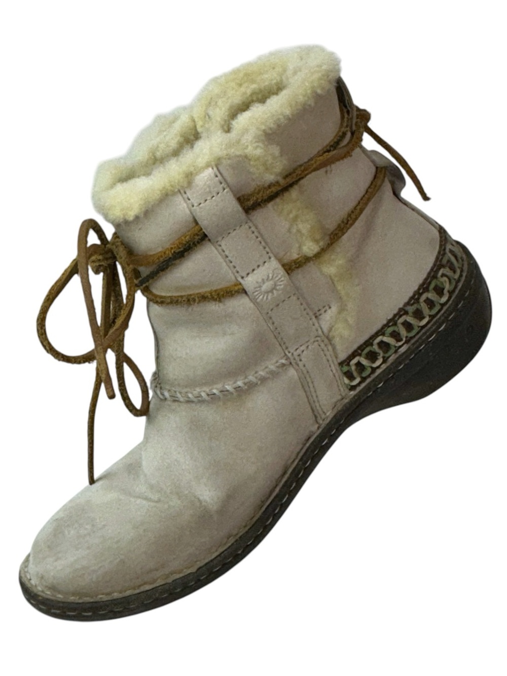 UGG Australia Ankle Boots Womens Cove Suede Leather 5178 Beige Cream US size 9 - Picture 4 of 16